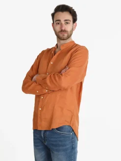 Guy Camicia in lino alla coreana da uomo