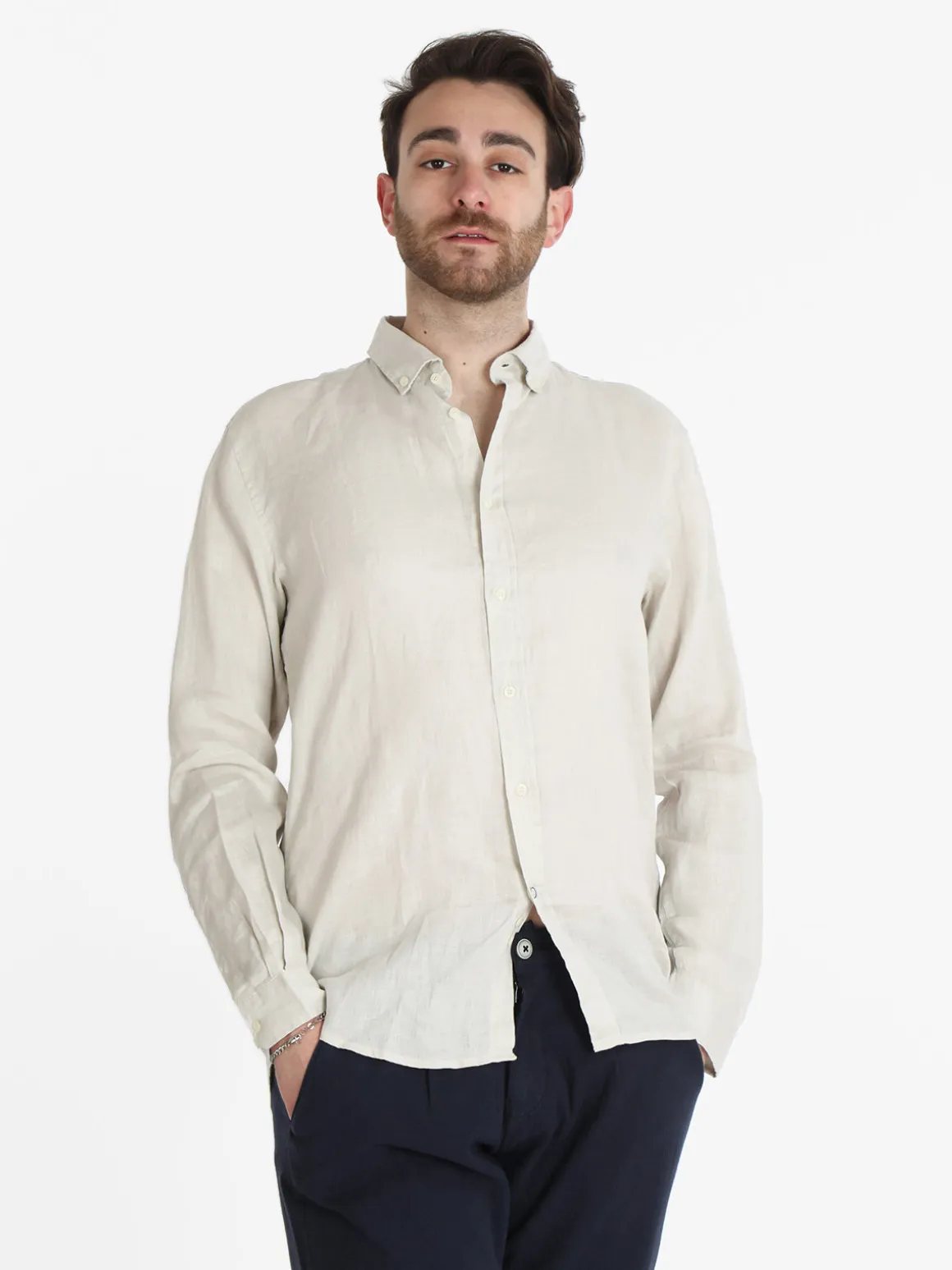 Guy Camicia uomo in lino a manica lunga