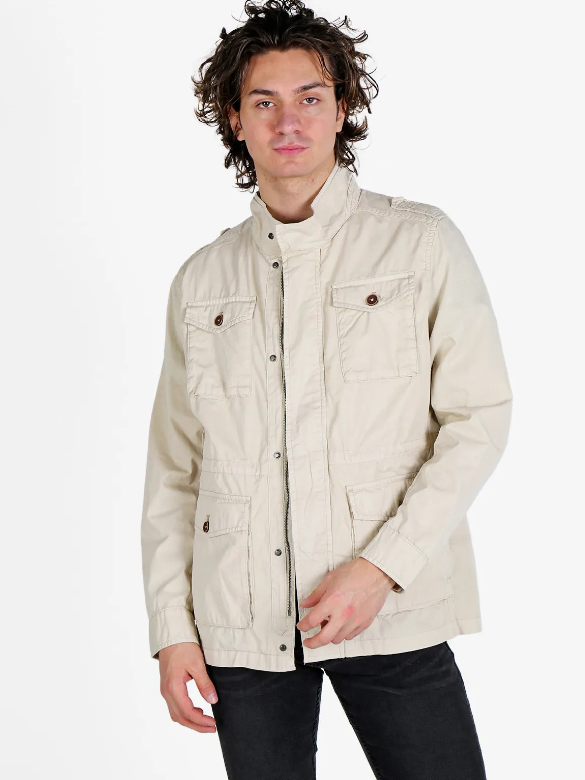 Guy Giacca casual da uomo in cotone con tasche