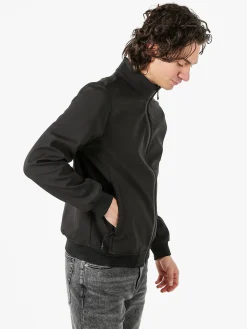 Guy Giacca da uomo con zip e interno in pile - nero