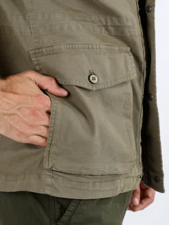 Guy Giacca da uomo modello parka con bottoni e zip