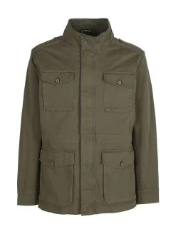 Guy Giacca da uomo modello parka con bottoni e zip