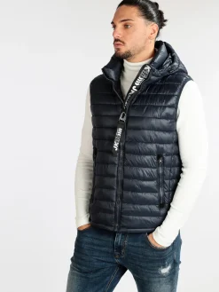 Guy Gilet da uomo imbottito con cappuccio