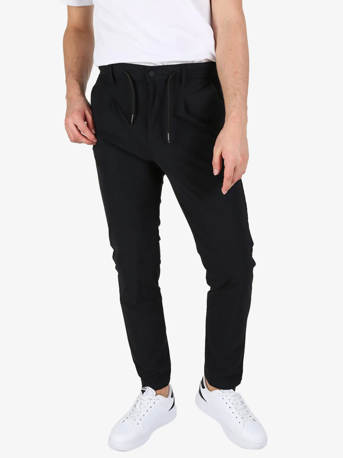 Guy Pantaloni casual da uomo in tessuto tecnico con coulisse