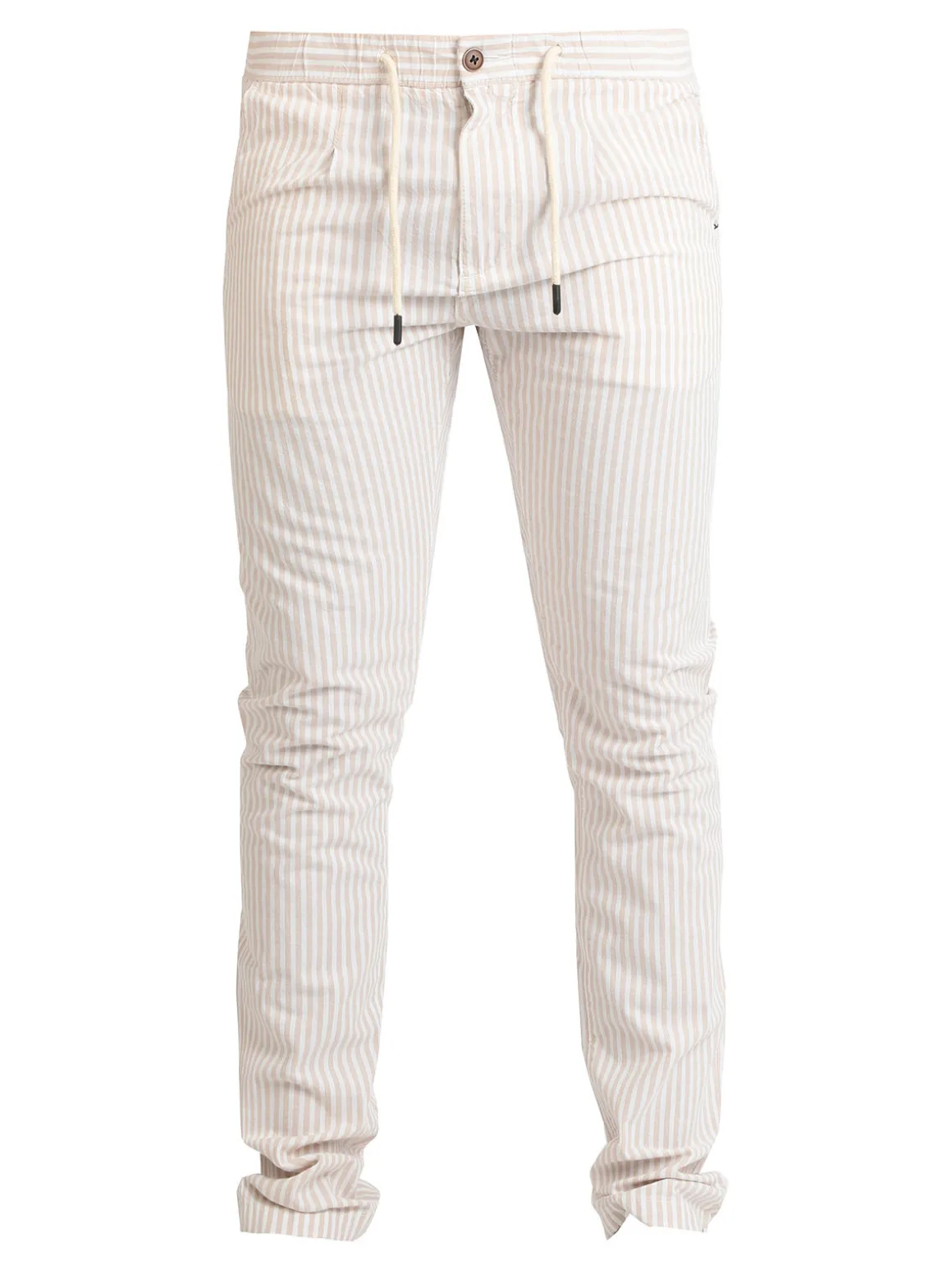 Guy Pantaloni rigati in cotone con coulisse da uomo