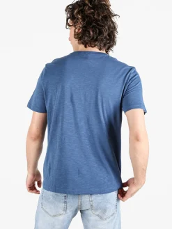 Guy T-shirt da uomo in cotone con taschino floreale