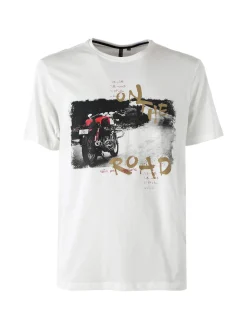 Guy T-shirt da uomo in cotone con stampa - bianco