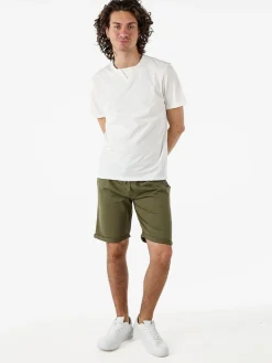 Guy T-shirt da uomo in cotone con bottoncini sullo scollo - bianco