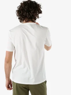 Guy T-shirt da uomo in cotone con bottoncini sullo scollo - bianco