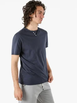 Guy T-shirt da uomo in cotone con stampa - blu