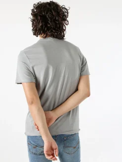 Guy T-shirt girocollo da uomo in cotone con taschino - grigio