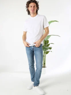 Guy T-shirt girocollo da uomo in cotone - bianco
