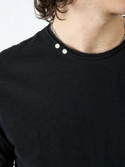 Guy T-shirt girocollo da uomo in cotone - nero