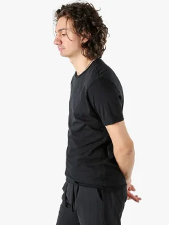 Guy T-shirt girocollo da uomo in cotone - nero