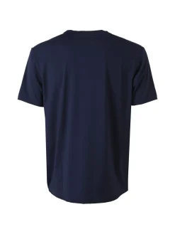 Guy T-shirt girocollo da uomo in tessuto tecnico traspirante - blu scuro