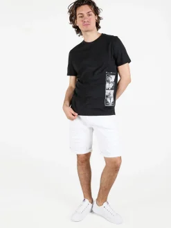 Guy T-shirt uomo in cotone con stampa sul fondo