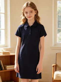 Hangar93 Vestito da bambina in cotone a maniche corte