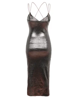 Hdl Milano Abito lungo con lurex donna