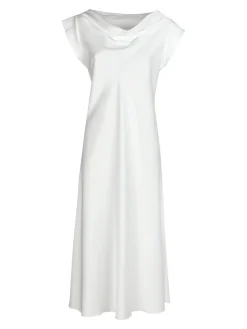 Hdl Milano Abito lungo da donna senza maniche con scollo a cascata