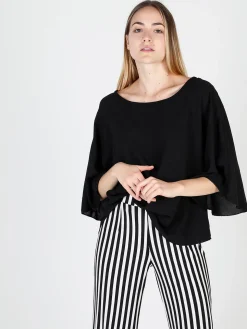 Hdl Milano Blusa donna con maniche a campana