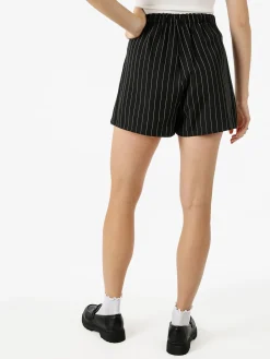 Hdl Milano Gonna a pantalone gessata da donna con piccolo spacco - nero