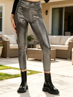 Hdl Milano Leggings donna con lurex