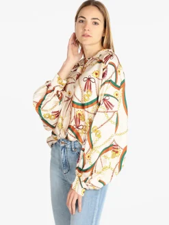 Hdl Milano Maxi camicia donna con stampe