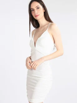 Hdl Milano Mini abito donna a costine scollo a V