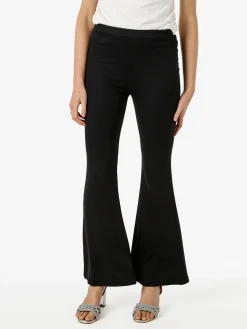 Hdl Milano Pantaloni eleganti da donna con finale a zampa - nero