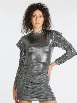 Hdl Milano Vestito donna con lurex drappeggiato
