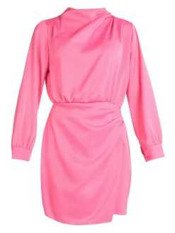 Hdl Milano Vestito donna manica lunga effetto raso