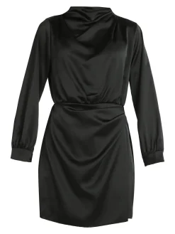 Hdl Milano Vestito donna manica lunga effetto raso