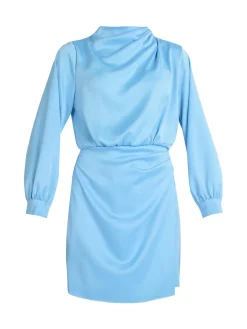 Hdl Milano Vestito donna manica lunga effetto raso