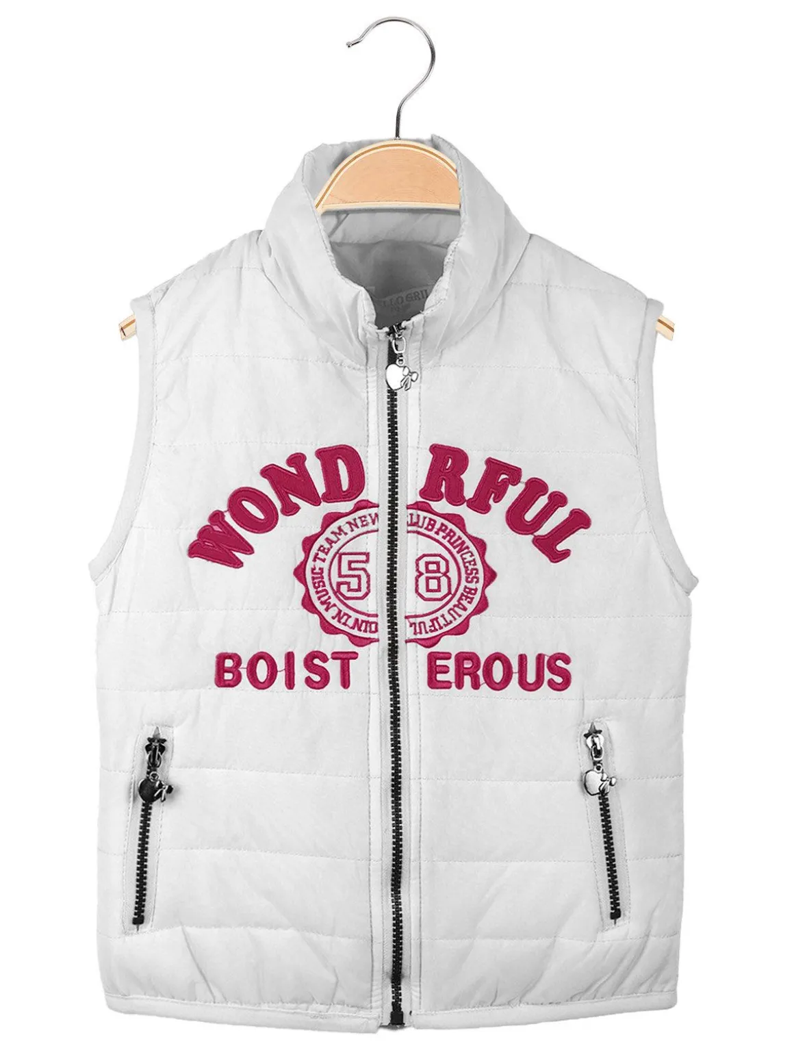 Hello Girl Gilet imbottito bambina con scritte