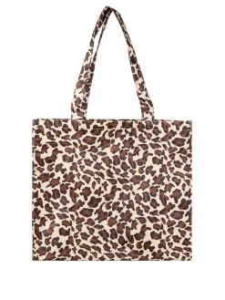 Hernan Borsa shopper della spesa con stampe - marrone