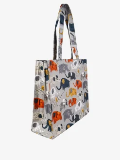 Hernan Borsa shopper della spesa con stampe - grigio chiaro
