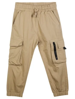 Hollywork Pantaloni da bambino in cotone con tasconi e polsini
