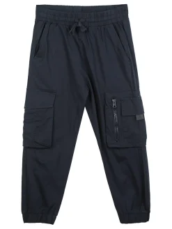 Hollywork Pantaloni da bambino in cotone con tasconi e polsini
