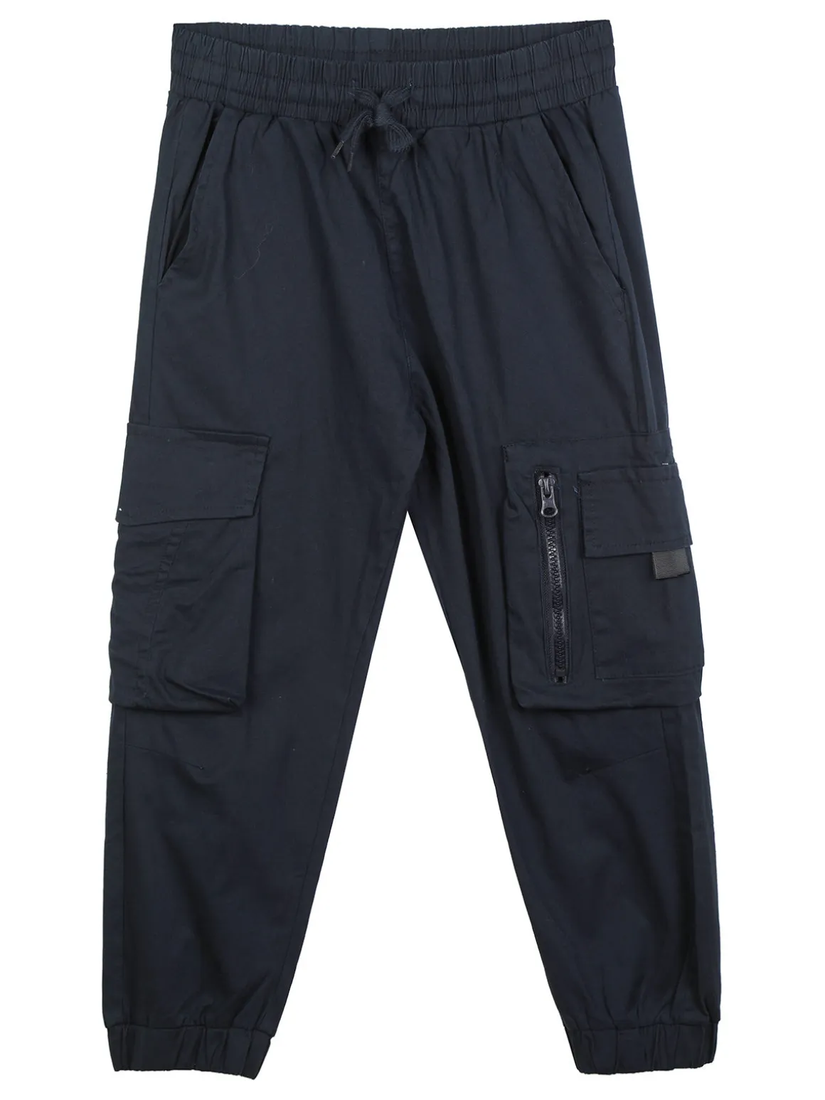 Hollywork Pantaloni da bambino in cotone con tasconi e polsini