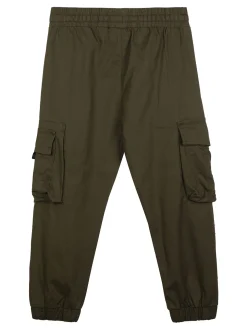 Hollywork Pantaloni da bambino in cotone con tasconi e polsini