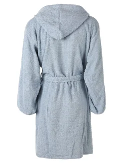 Home Zen Accappatoio unisex in spugna di cotone con cappuccio - azzurro