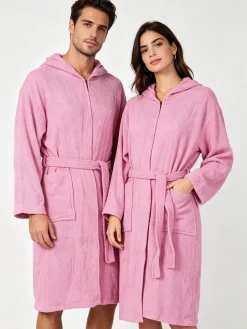 Home Zen Accappatoio unisex in spugna di cotone con cappuccio