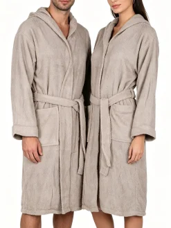 Home Zen Accappatoio unisex in spugna di cotone con cappuccio