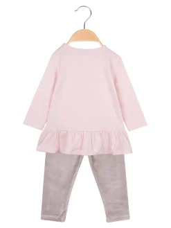 Hope Star Completo lungo da neonata con maglietta e leggings in ciniglia - rosa