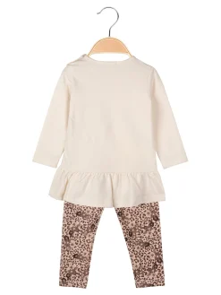 Hope Star Completo 2 pezzi da neonata con maglietta e leggings a fantasia - panna