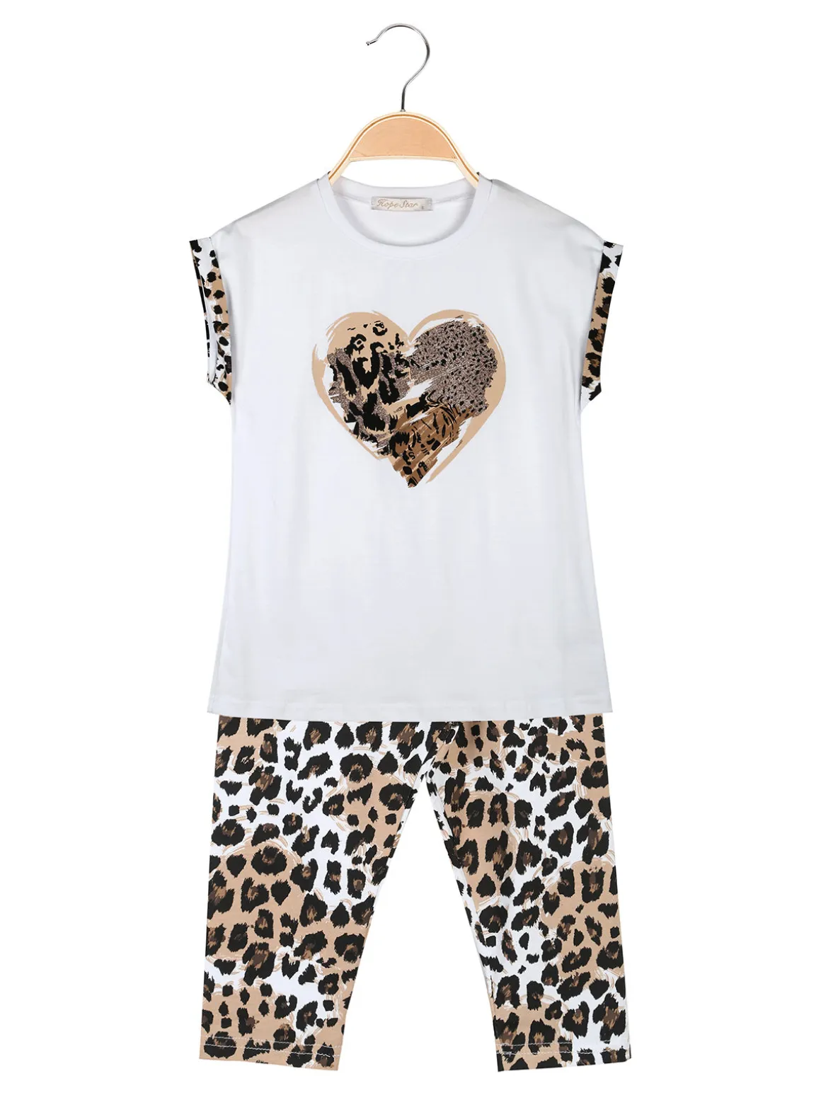 Hope Star Completo 2 pezzi da ragazza animalier con pinocchietti