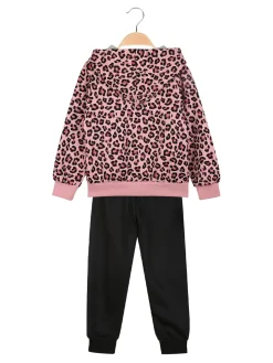 Hope Star Completo tuta da bambina maculata 3 pezzi con cappuccio e zip - rosa