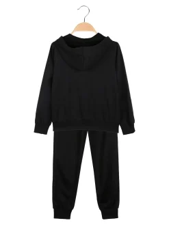 Hope Star Completo tuta da bambina con cappuccio e zip - nero