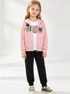Hope Star Completo tuta da bambina con cappuccio e zip - rosa