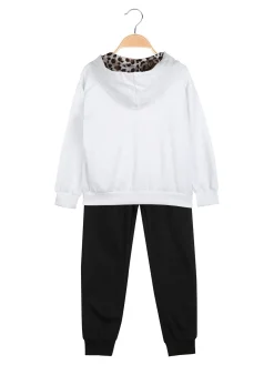 Hope Star Completo tuta 3 pezzi da bambina con cappuccio e zip - bianco